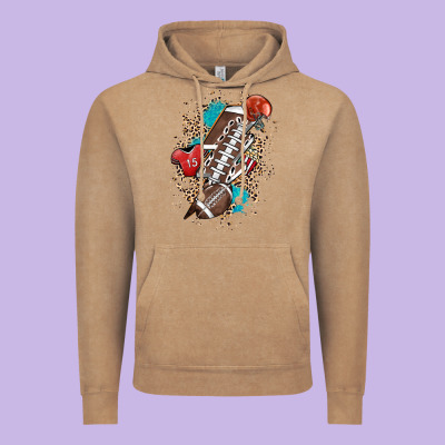 Football Lightning Bolt Leopard Vintage Hoodie Designed By Howdyjamesfarm