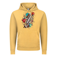 Vintage Mustard Football lightning bolt leopard Vintage Hoodie - HowdyJamesFarm
