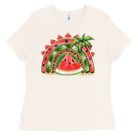 Bone watermelon slice  rainbow Ladies Tee - BarkalooDesign