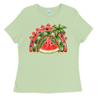 Matcha watermelon slice  rainbow Ladies Tee - BarkalooDesign