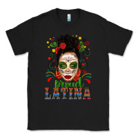 Black Proud Latina Skull Girl Messy Bun Classic Tee - texasbilliewilder
