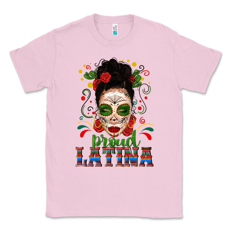 Proud Latina Skull Girl Messy Bun Classic Tee by texasbilliewilder | Teevron
