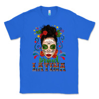 True Royal Proud Latina Skull Girl Messy Bun Classic Tee - texasbilliewilder