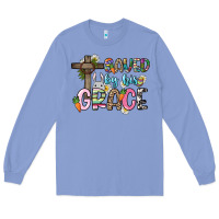 Colony Blue Saved by his grace Easter Day Long Sleeve Tee - HowdyJamesFarm