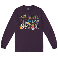 Plum Saved by his grace Easter Day Long Sleeve Tee - HowdyJamesFarm