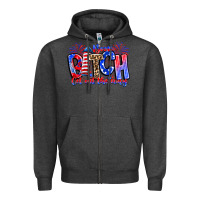 Charcoal Heather boom bitch get out the way Zipper Hoodie - CowhideDigitalArt