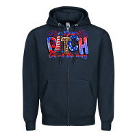 Navy boom bitch get out the way Zipper Hoodie - CowhideDigitalArt