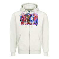 Oatmeal Heather boom bitch get out the way Zipper Hoodie - CowhideDigitalArt