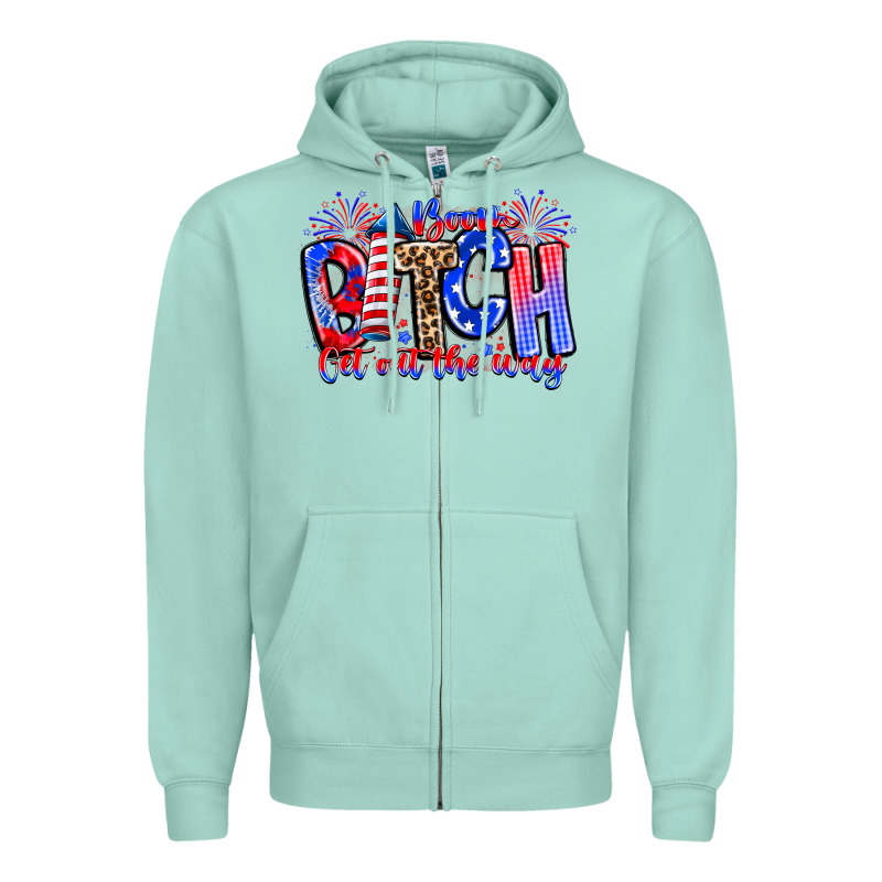Boom Bitch Get Out The Way Zipper Hoodie by CowhideDigitalArt | Teevron