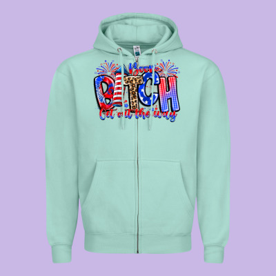 Boom Bitch Get Out The Way Zipper Hoodie Designed By Cowhidedigitalart