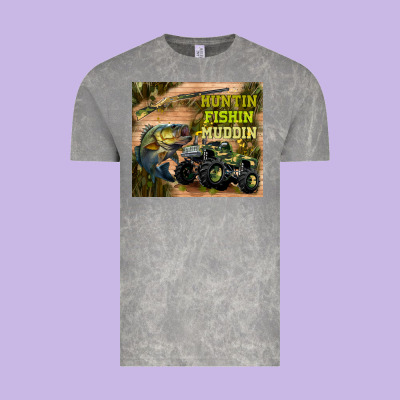 Huntin Fishin Muddin Vintage Tee Designed By Tumblerdesignbyshophia