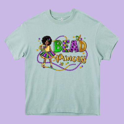 Bead Princess Mardi Gras Heavy Core Tee Designed By Lillyallendesigns