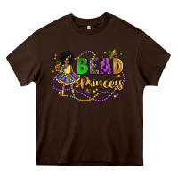 Chocolate Brown bead princess mardi gras Heavy Core Tee - LillyAllenDesigns