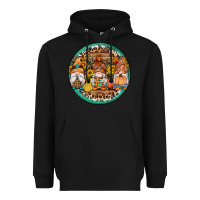 Black fall gnomes round earrings 4 Heavyweight Hoodie - Artiststas