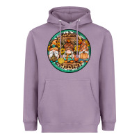 Lavender fall gnomes round earrings 4 Heavyweight Hoodie - Artiststas