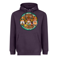 Plum fall gnomes round earrings 4 Heavyweight Hoodie - Artiststas