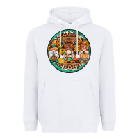 White fall gnomes round earrings 4 Heavyweight Hoodie - Artiststas