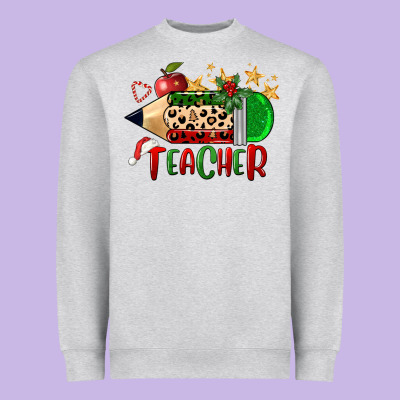 Christmas Teacher Pencil Heavyweight Sweatshirt Designed By Fadigitalartstudio