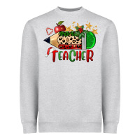 Heather Grey Christmas Teacher Pencil Heavyweight Sweatshirt - FaDigitalArtStudio