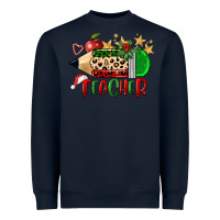 Navy Christmas Teacher Pencil Heavyweight Sweatshirt - FaDigitalArtStudio