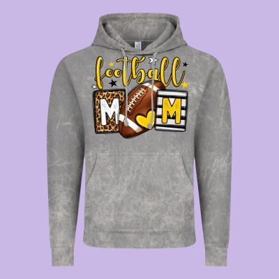 Football Mom Yellow Team Color Vintage Hoodie Designed By Howdyjamesfarm