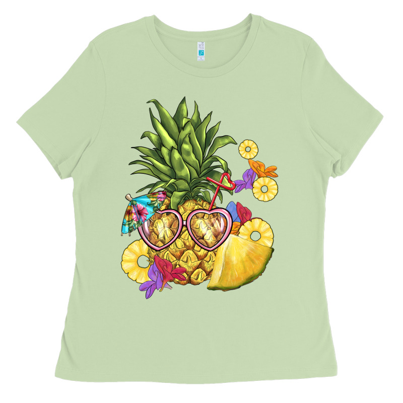Pineapple Enjoying Ladies Tee by BarkalooDesign | Teevron