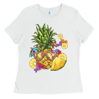 White pineapple enjoying Ladies Tee - BarkalooDesign