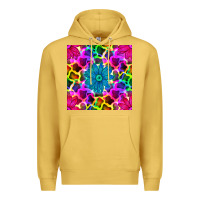 Antique Gold neon cowhide with flower seamless pattern Premium Hoodie - BundleAndBundleShop