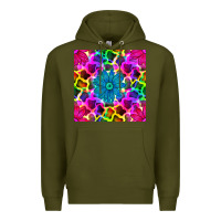 Neon Cowhide With Flower Seamless Pattern Premium Hoodie | Teevron