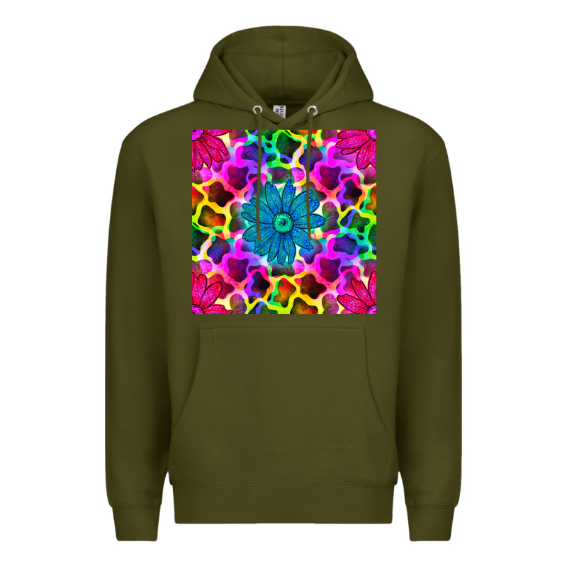 Neon Cowhide With Flower Seamless Pattern Premium Hoodie by BundleAndBundleShop | Teevron