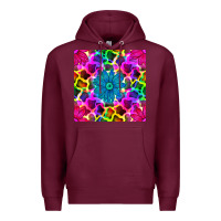 Burgundy neon cowhide with flower seamless pattern Premium Hoodie - BundleAndBundleShop