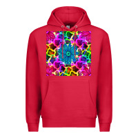 Cardinal neon cowhide with flower seamless pattern Premium Hoodie - BundleAndBundleShop