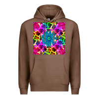 Chestnut neon cowhide with flower seamless pattern Premium Hoodie - BundleAndBundleShop