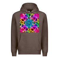 Coffee neon cowhide with flower seamless pattern Premium Hoodie - BundleAndBundleShop