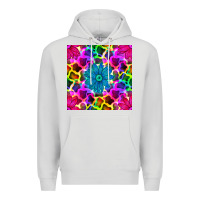 Dove Grey neon cowhide with flower seamless pattern Premium Hoodie - BundleAndBundleShop