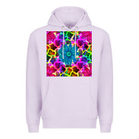 Lilac neon cowhide with flower seamless pattern Premium Hoodie - BundleAndBundleShop