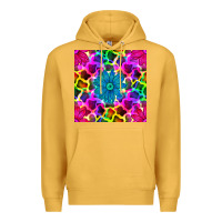 Mustard neon cowhide with flower seamless pattern Premium Hoodie - BundleAndBundleShop