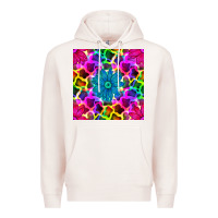 Pale Pink neon cowhide with flower seamless pattern Premium Hoodie - BundleAndBundleShop