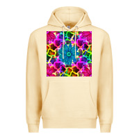 Pina Colada neon cowhide with flower seamless pattern Premium Hoodie - BundleAndBundleShop