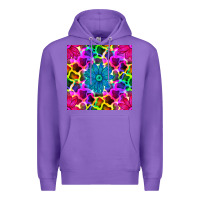 Purple neon cowhide with flower seamless pattern Premium Hoodie - BundleAndBundleShop