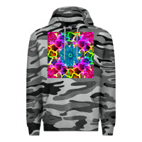 Slate Camo neon cowhide with flower seamless pattern Premium Hoodie - BundleAndBundleShop