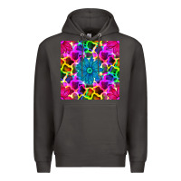 Smoke neon cowhide with flower seamless pattern Premium Hoodie - BundleAndBundleShop