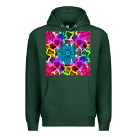 Sports Green neon cowhide with flower seamless pattern Premium Hoodie - BundleAndBundleShop