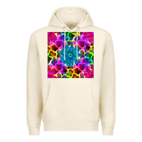 Tofu neon cowhide with flower seamless pattern Premium Hoodie - BundleAndBundleShop