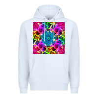 White neon cowhide with flower seamless pattern Premium Hoodie - BundleAndBundleShop