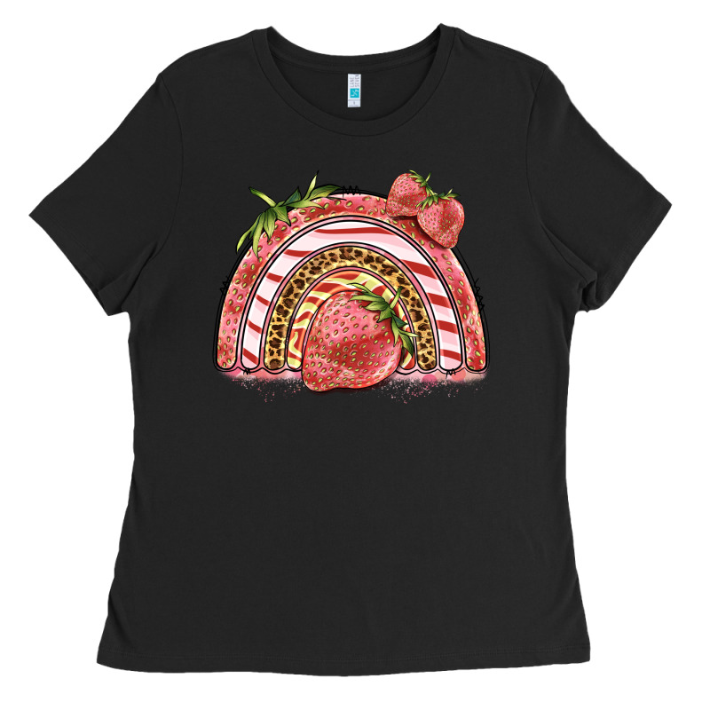 Strawberry Rainbow Ladies Tee by BarkalooDesign | Teevron