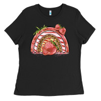 Black strawberry rainbow Ladies Tee - BarkalooDesign