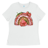 White strawberry rainbow Ladies Tee - BarkalooDesign