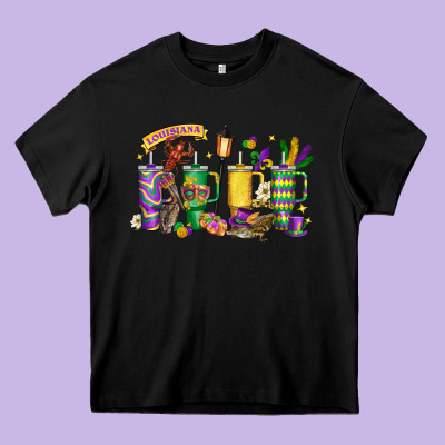 Obsessive Cup Disorder Mardi Gras Heavy Core Tee Designed By Lillyallendesigns