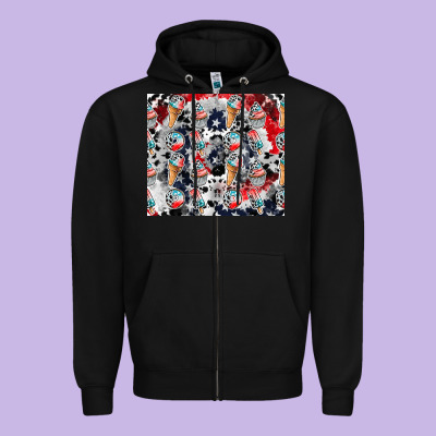 American Ice Cream Zipper Hoodie Designed By Cowhidedigitalart